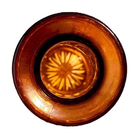 SOLD :: Vintage Orange Pressed Glass Vase - Picture 5 of 6